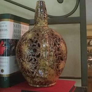 Handmade and numbered ceramic bottle